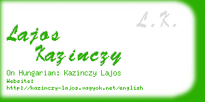 lajos kazinczy business card